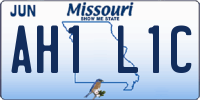 MO license plate AH1L1C