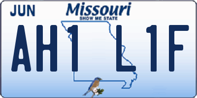 MO license plate AH1L1F