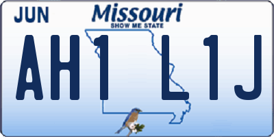 MO license plate AH1L1J