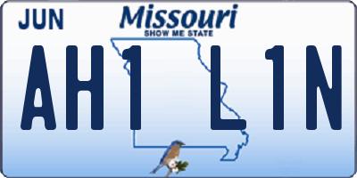 MO license plate AH1L1N