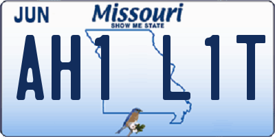 MO license plate AH1L1T