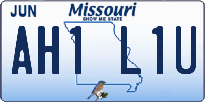 MO license plate AH1L1U