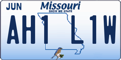 MO license plate AH1L1W