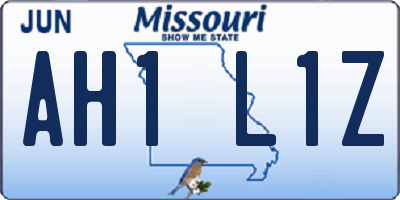 MO license plate AH1L1Z