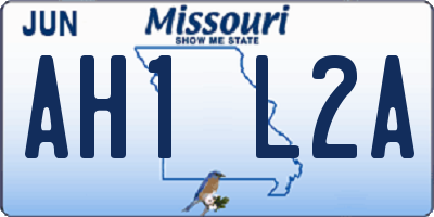 MO license plate AH1L2A