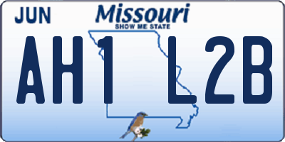 MO license plate AH1L2B