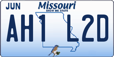 MO license plate AH1L2D