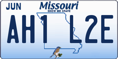 MO license plate AH1L2E