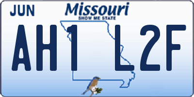 MO license plate AH1L2F