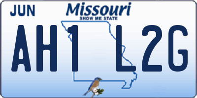 MO license plate AH1L2G