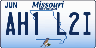 MO license plate AH1L2I