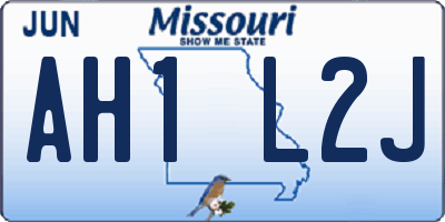 MO license plate AH1L2J