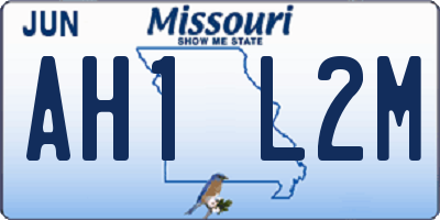 MO license plate AH1L2M