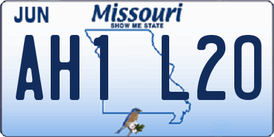 MO license plate AH1L2O