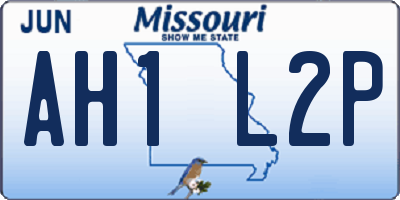 MO license plate AH1L2P