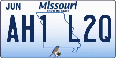 MO license plate AH1L2Q