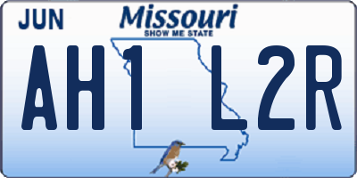 MO license plate AH1L2R