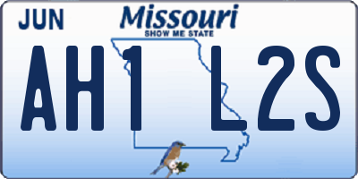 MO license plate AH1L2S