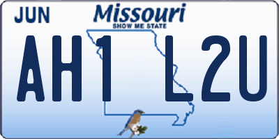 MO license plate AH1L2U