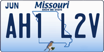 MO license plate AH1L2V