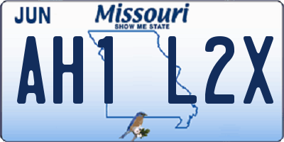 MO license plate AH1L2X