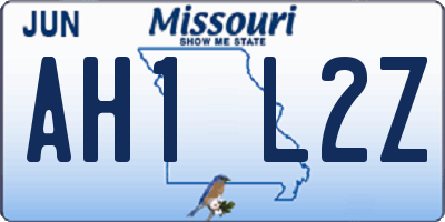 MO license plate AH1L2Z