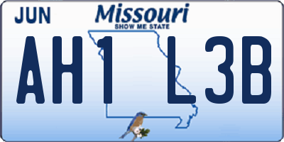 MO license plate AH1L3B