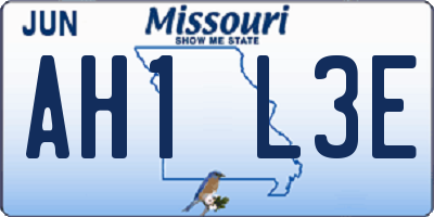 MO license plate AH1L3E