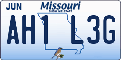 MO license plate AH1L3G