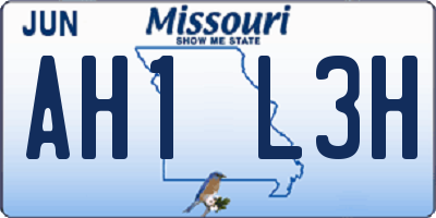 MO license plate AH1L3H