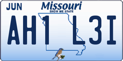 MO license plate AH1L3I