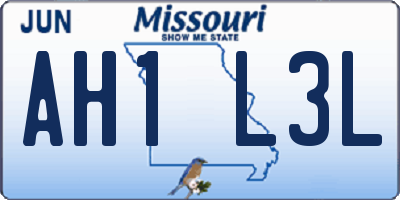 MO license plate AH1L3L