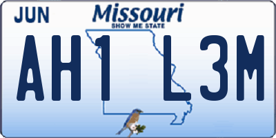 MO license plate AH1L3M