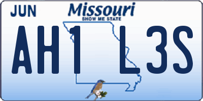 MO license plate AH1L3S