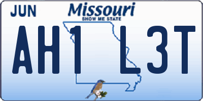 MO license plate AH1L3T