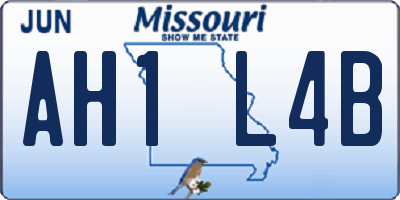 MO license plate AH1L4B