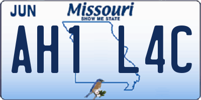 MO license plate AH1L4C