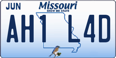 MO license plate AH1L4D