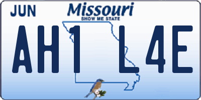 MO license plate AH1L4E