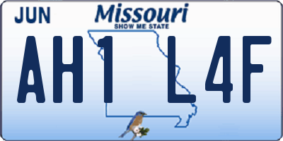 MO license plate AH1L4F