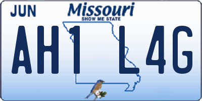 MO license plate AH1L4G