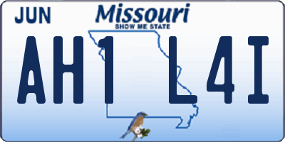 MO license plate AH1L4I