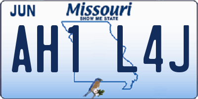 MO license plate AH1L4J