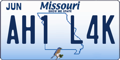 MO license plate AH1L4K