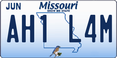 MO license plate AH1L4M