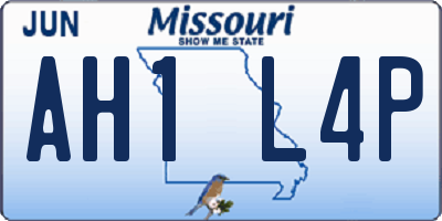 MO license plate AH1L4P