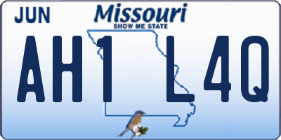 MO license plate AH1L4Q