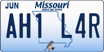 MO license plate AH1L4R