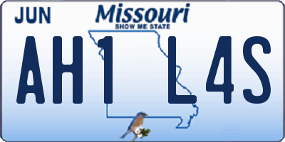 MO license plate AH1L4S