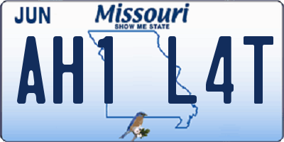 MO license plate AH1L4T